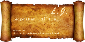 Leipniker Júlia névjegykártya